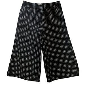 Kate Spade Womens Wide-Leg Culottes Pants Sze 12 Black White Polka Dots Chic NWT